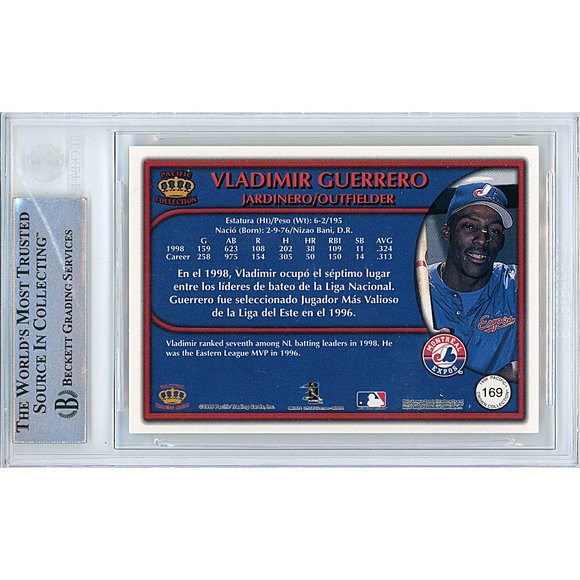 Vladimir Guerrero Signed 1999 Pacific Baseball Card Beckett Expos Autograph Slab - Picture 2 of 5